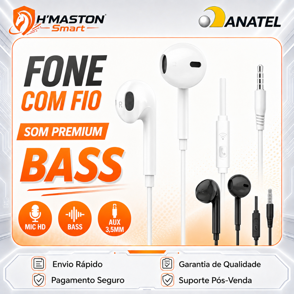 H'maston EJ30 Fone De Ouvido Com Fio Fone Com Fio Fone De Fio Fone Ouvido Fone Com Microfone 3.5mm