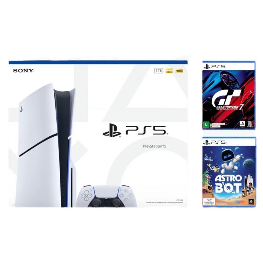 Console Playstation 5 Slim Disk - Pacote Com 2 Jogos - Lacrado