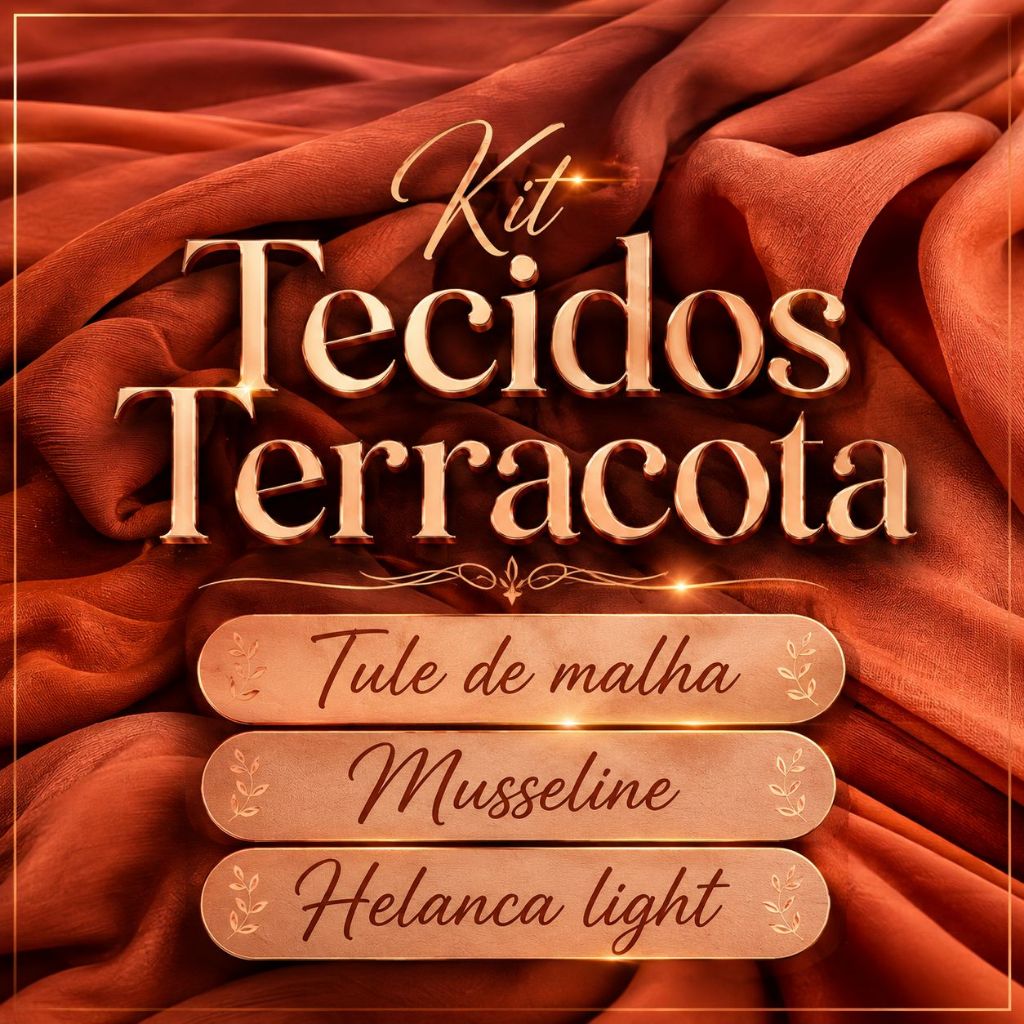 10 METROS DE TECIDOS TERRACOTA MUSSELINE, HELANCA E TULE DE MALHA COM LYCRA!!!