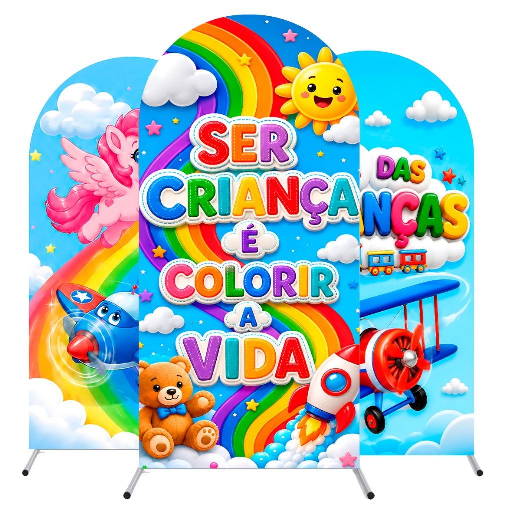 Capa Painel Romano 2x1m Dia das Crianças Sublimado