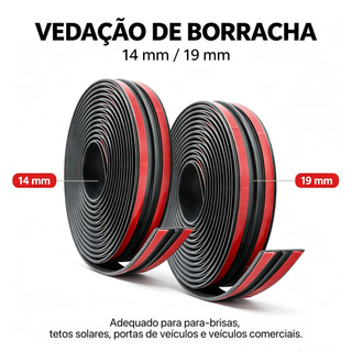 Tira de Vedação Automotiva em Formato de T Borracha Flexível para Para-brisas Portas e Tetos Solares Acessório Universal