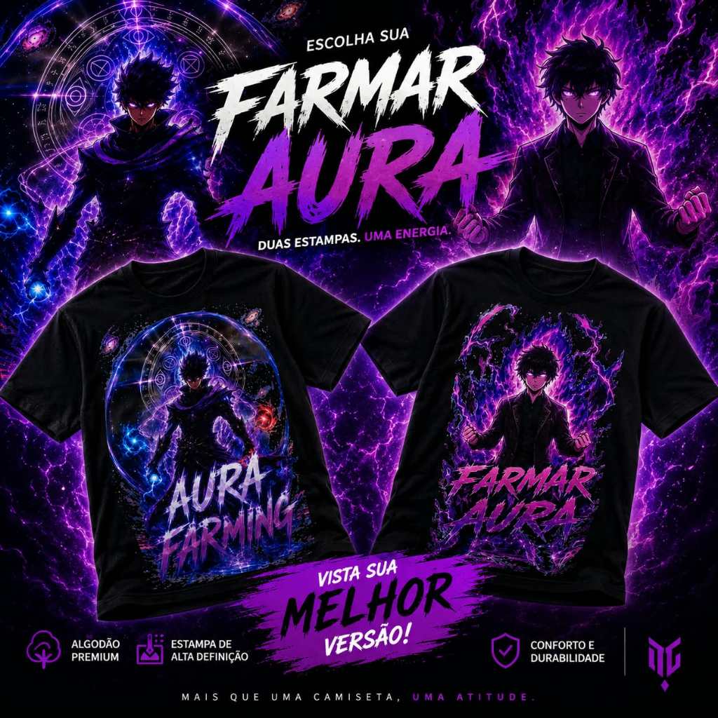 Kit 2 camisetas farmar aura moda infantil tamanho 12 camisas aura farming 100% algodão oversized streetwear