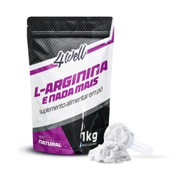L-Arginina 4Well 1kg Suplemento em Pó Sabor Natural 100% Pura Com Dosador Vegano