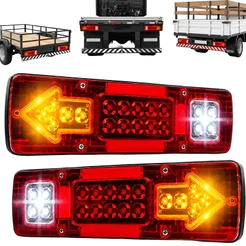Lanterna Carretinha Carreta Caminhão Reboque Sinaleira Luz Ré freio seta 12v Led Tricolor