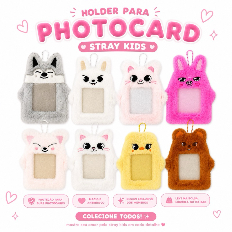 Holder de Pelúcia Stray Kids para photocards ❤️