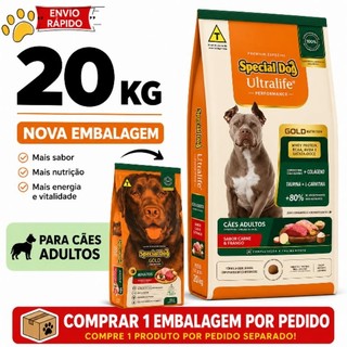 Ração Special Dog Ultralife Performance 20kg Cães Adultos Carne e Frango Premium Alta Nutrição