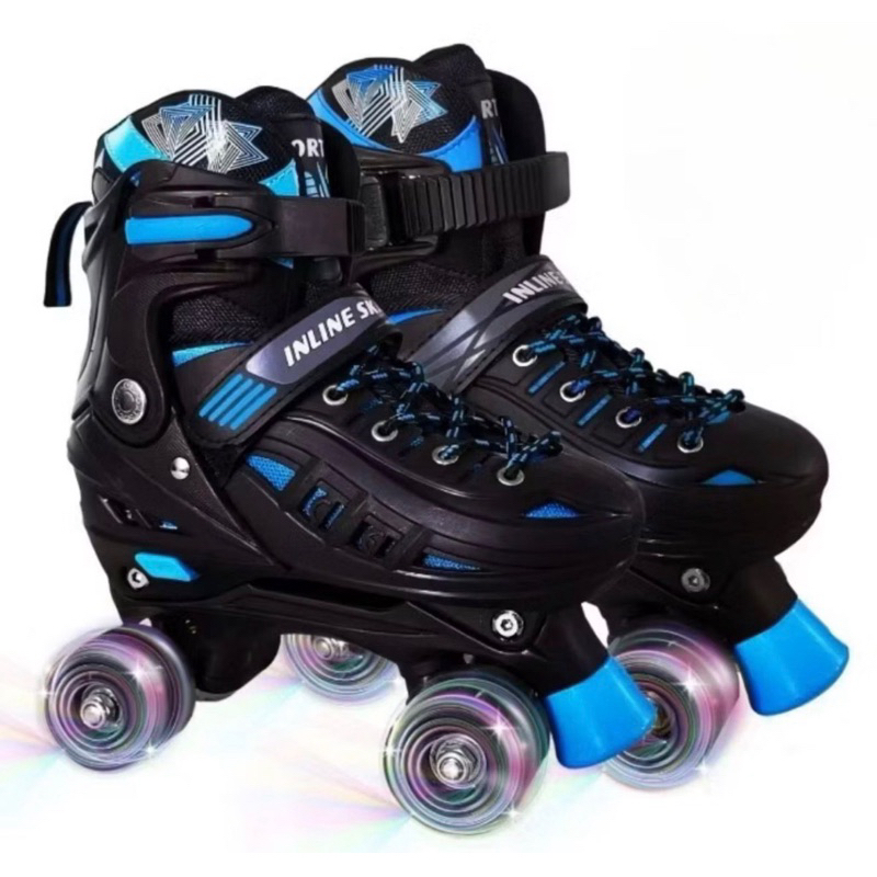 Patins infantil, juvenil 4 rodas com luz de led kit proteção ou