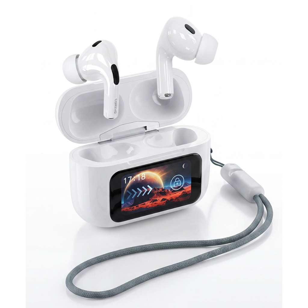 Fone De Ouvido Sem Fio Fone A9 Pro Touch Screen ANC De Ouvido Sem Fio TWS Ruído Cancelando Bluetooth 5.3 Suporte APP Lon