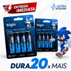 Pilha Elgin Ultra Alcalina AA ou AAA Palito Pequena Elgin