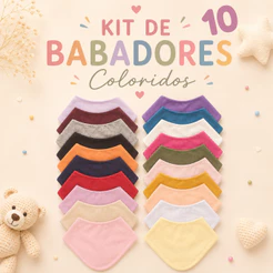 Kit 10 babadores bandana bebê infantil cores sortidas menino e menina