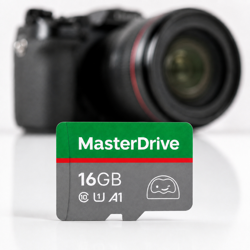 Cartão de Memória Micro SD 16GB MasterDrive Original Classe 10 UHS A1 com Adaptador SD