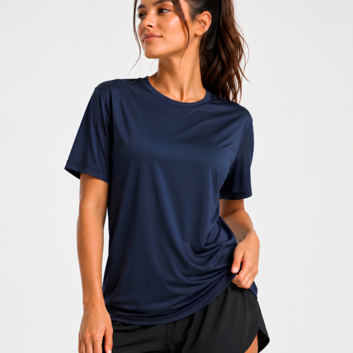 Camiseta Feminina Esportiva Respirável Poliamida Premium Caimento Amplo Confortável