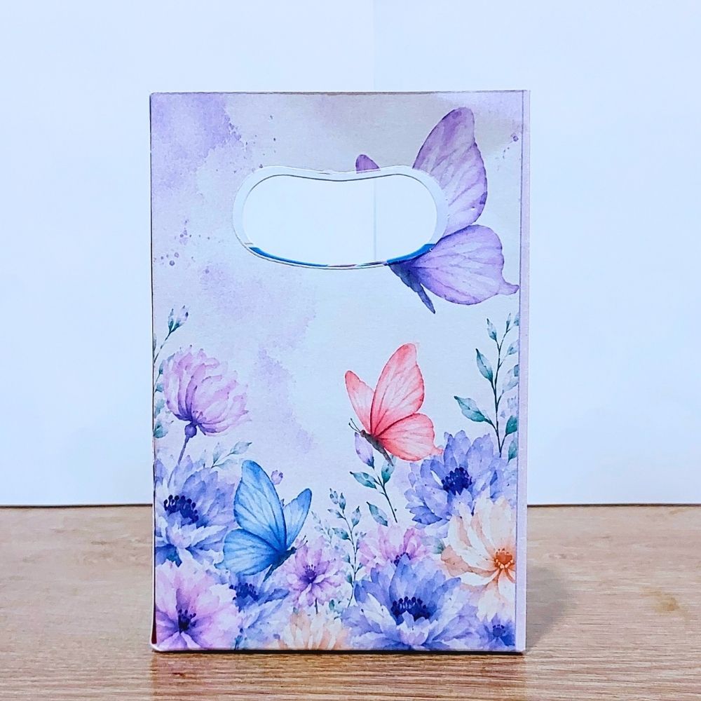 Sacolinha Surpresa Personalizada BORBOLETA LILAS Lembrancinha de Festa de Aniversário PEGUE E MONTE