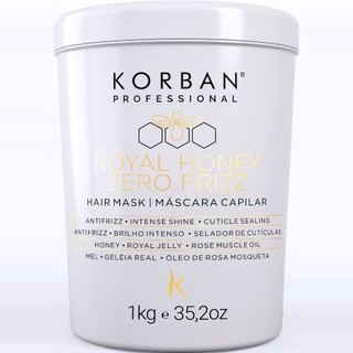 Korban Professional Royal Honey Zero Frizz Máscara Capilar Antifrizz Brilho Intenso Selador de Cutículas 1kg