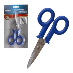Tesoura Eletricista Berg 5.1/2 Inox Cabo Abs Para Fios Cabo