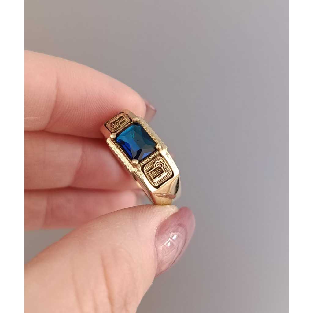 ANEL DE MOEDA MASCULINO DE FORMATURA COM 1 PEDRA DE INFORMATICA