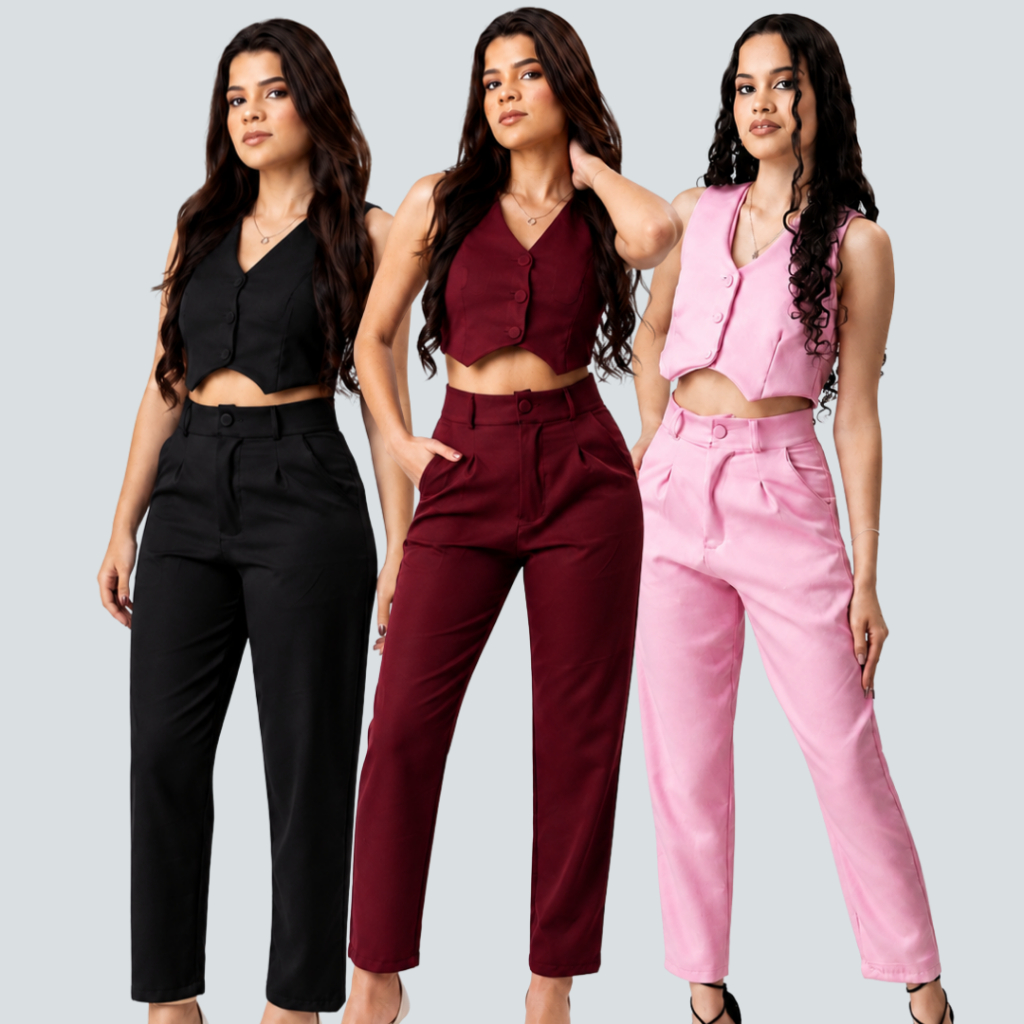Colete e Calça Social Alfaiataria Feminino