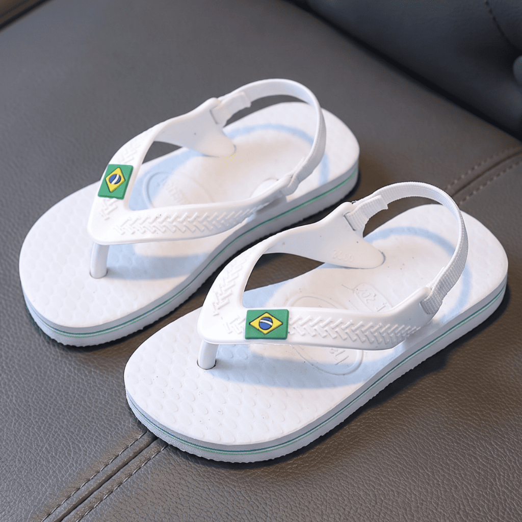 Chinelo Dedo Infantil Elástico Traseiro Antiderrapante Menino e Menina Macio Leve