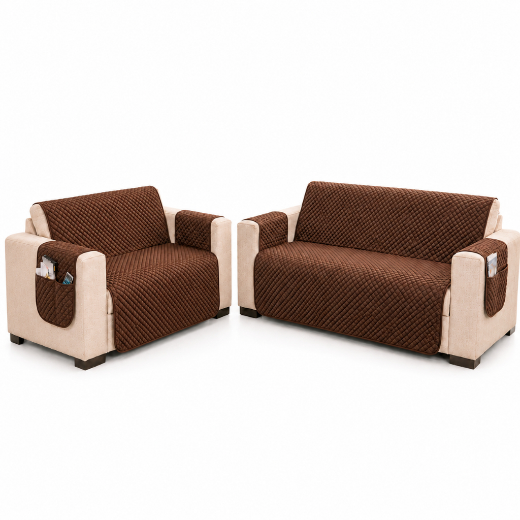 Kit Protetor Pra Sofá 2 e 3 Lugares Tamanho Padrão Matelado Com Bolso Oferta