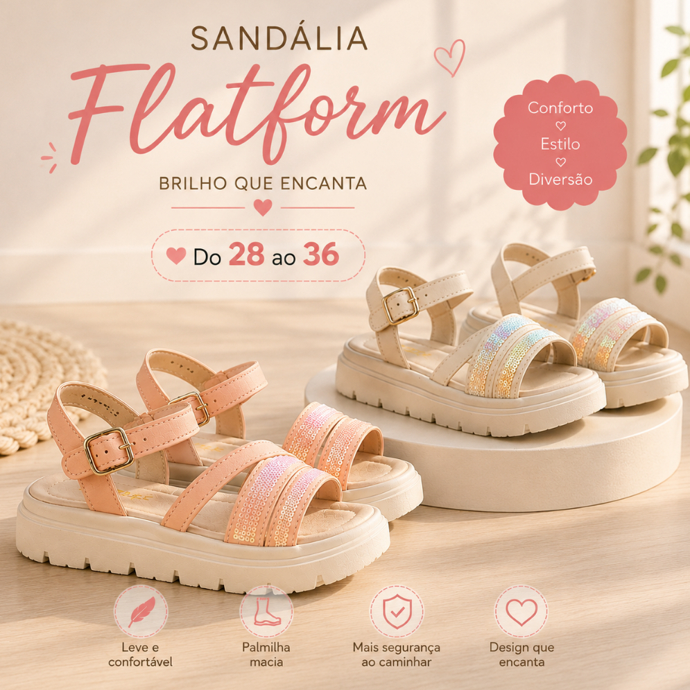 Sandália Infantil Menina Casual Confortável Original Moda 28 Ao 36