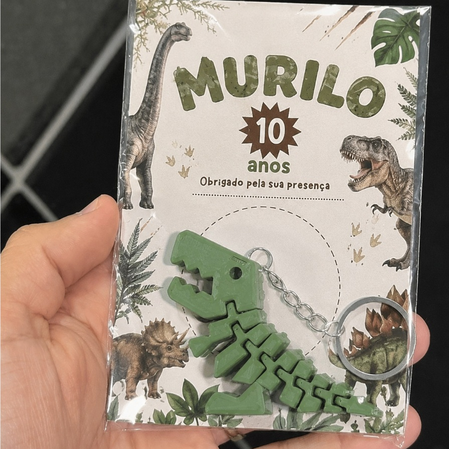Lembrancinha de Aniversário Chaveiro Personalizado Tema Dinossauro | Tag para Chaveiro | Festa Infantil