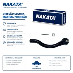 Terminal Direção Esquerdo Civic 2011 Até 2016 Original Nakata