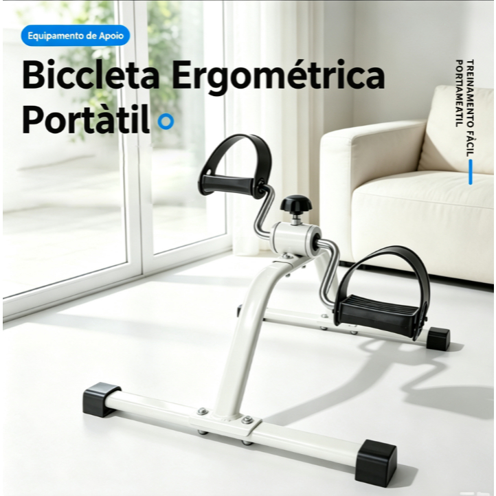 Mini Bicicleta Ergométrica, Exercício Braço e Perna, Resistência Ajustável, Fisioterapia Doméstica