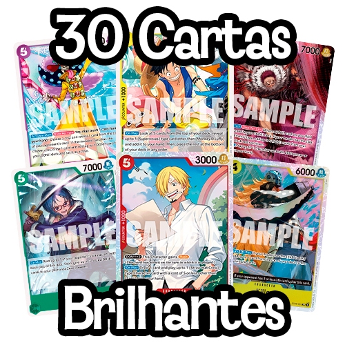 Cartas Brilhantes One Piece Lote 30 / 20 / 10 Variadas Sem Repetição