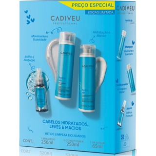 Cadiveu Hydra Up Kit de Limpeza Shampoo + Condicioandor e Óleo 65ml