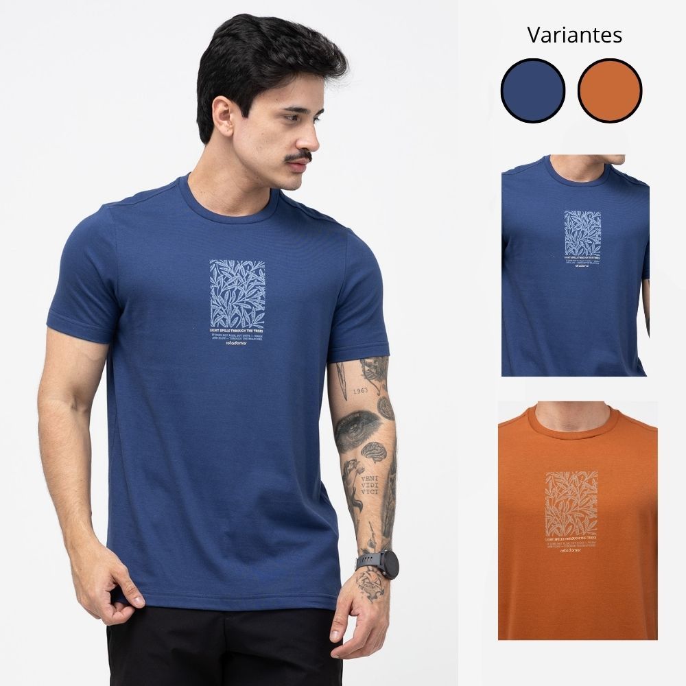 Camiseta Básica Casual Masculina Rota do Mar 100% Algodão Estampada Confortável Macia Promoção
