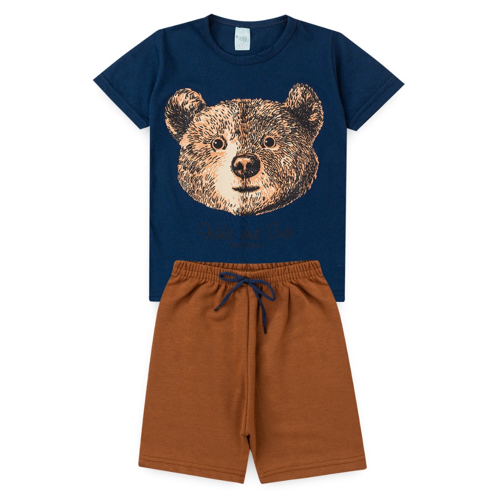 Conjunto de verão menino camiseta estampada e bermuda infantil masculino básico estilo criança conforto moda L62