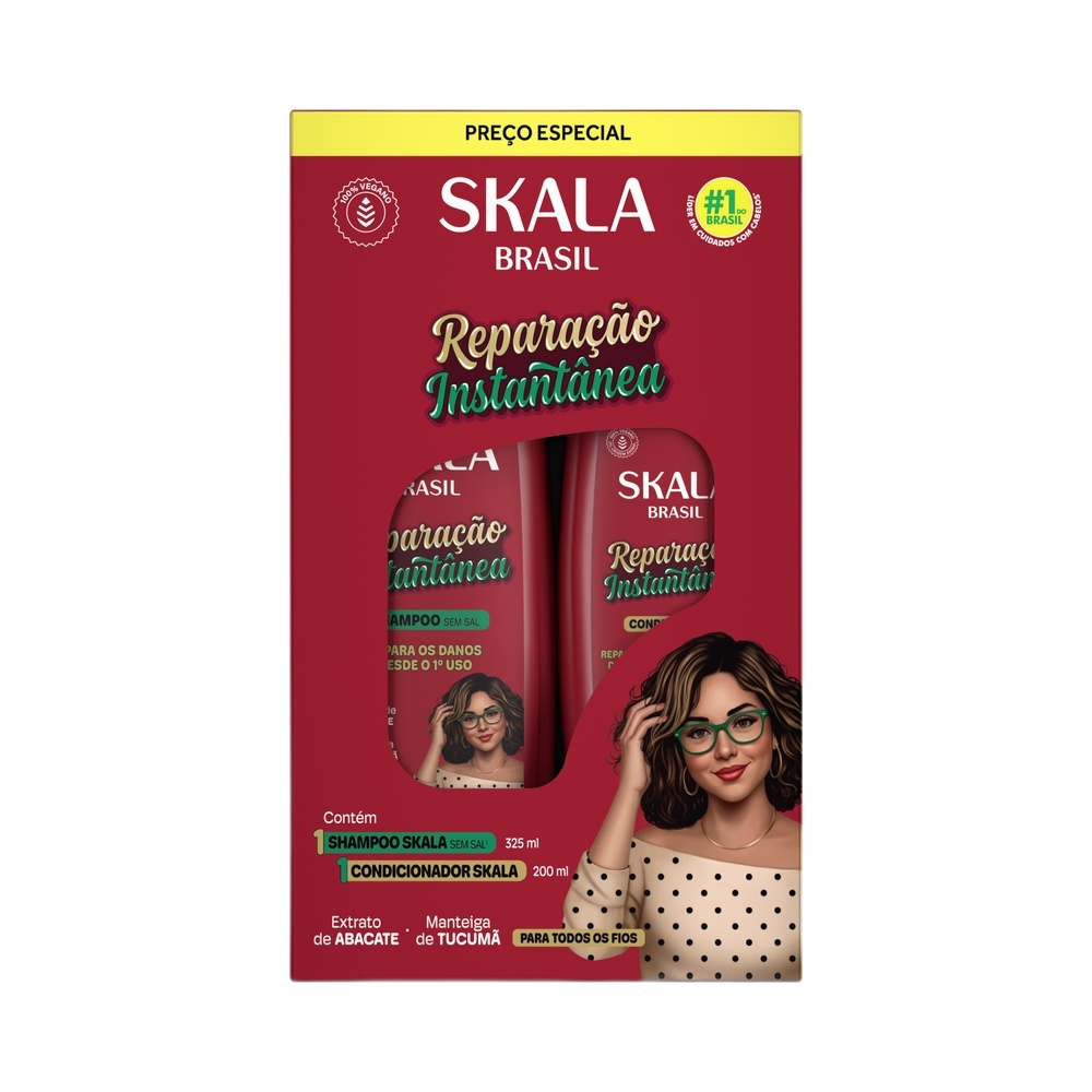 Kit Skala Reparação Instantânea Shampoo 325ml + Condicionador 200ml