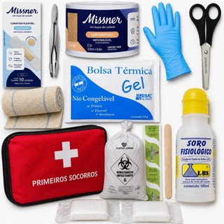 Kit de Primeiros Socorros Médio para Hotel com Bolsa Portátil Prática Carro Casa Empresa