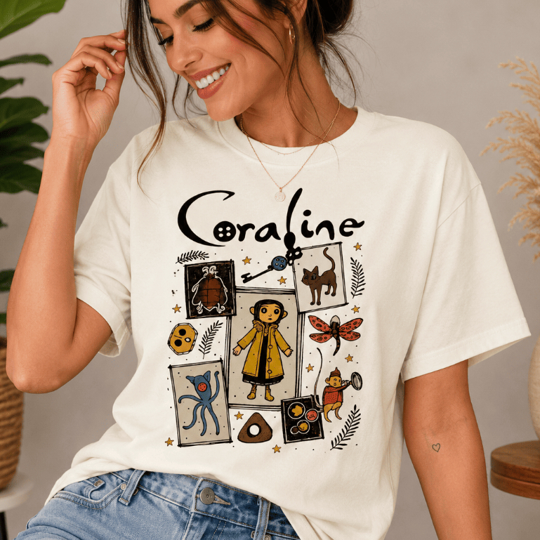 Camiseta Unissex Coraline Desenho Filme StreetWear Premium Despache Agil Atendimento 24 Horas