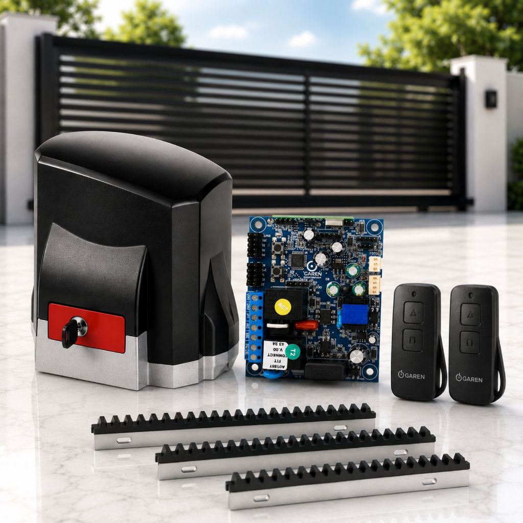 Kit Motor Completo KDZ Fit Turbo Connect 1/3hp de Força Com 3 Metros de Cremalheira