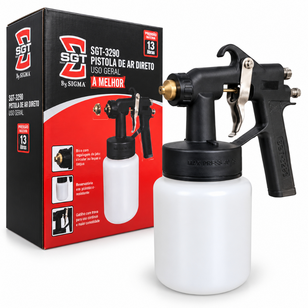 Pistola de Ar Direto Uso para Compressores 650ml SGT3290 Sigma