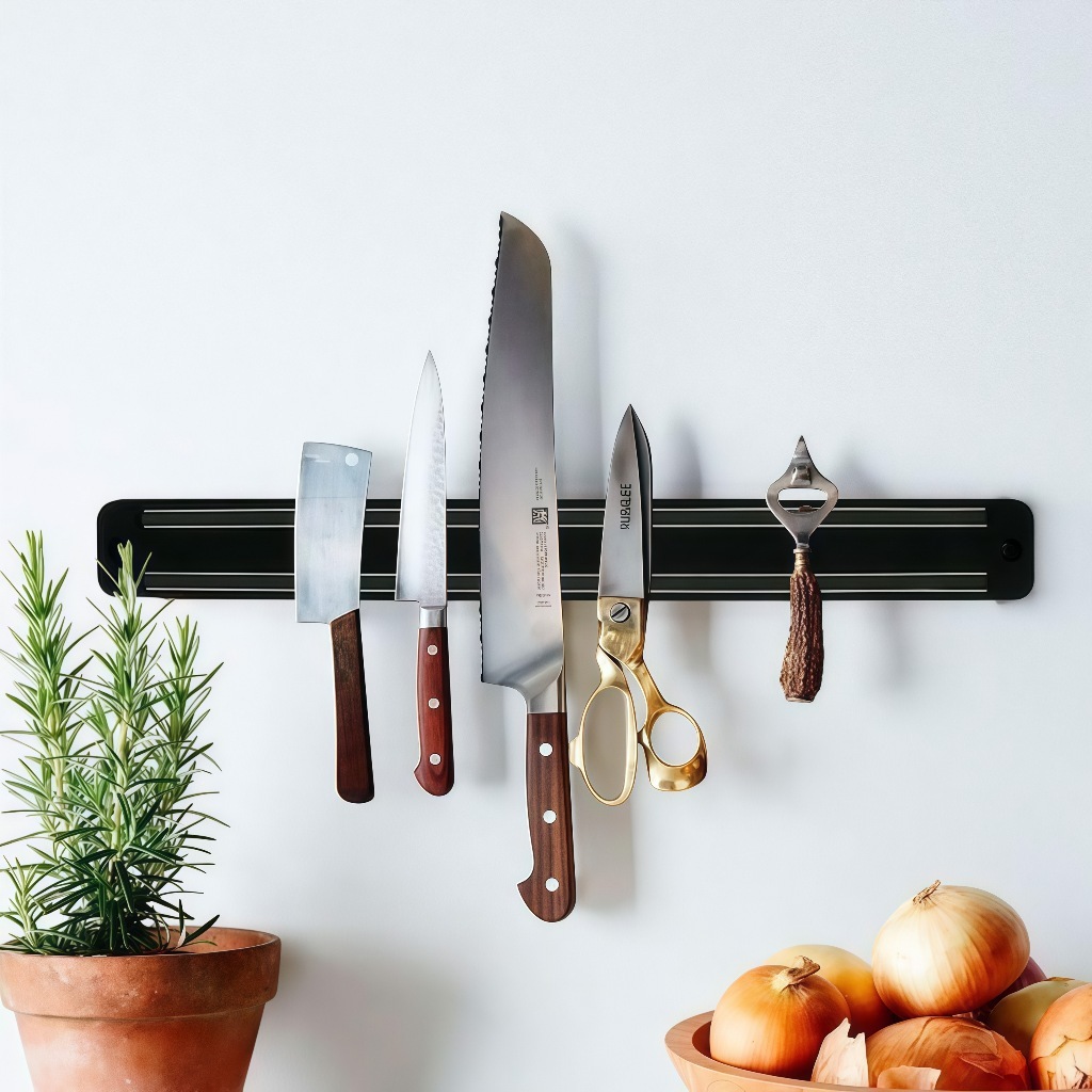 Kit Barra Magnética imã de aço Suporte Magnético para Facas Suporte de Facas Aço Inoxidável Cozinha Churrasqueira