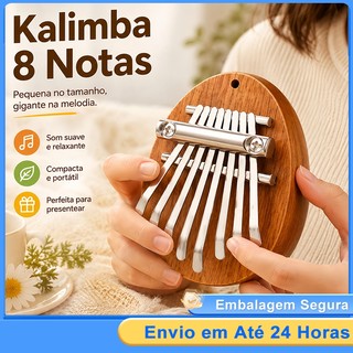 8 Teclas kalimba mini Polegar Piano Acústico Dedo Instrumento Musical Sapele Wood