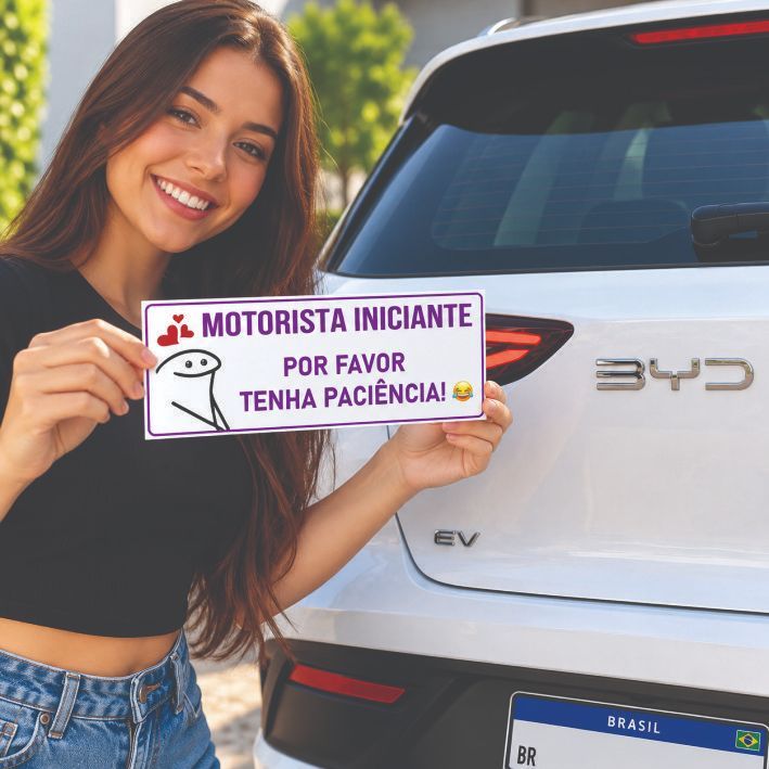 Adesivo Nova Habilitada Magnético Ímã para Carro Motorista Iniciante Imantado Removível