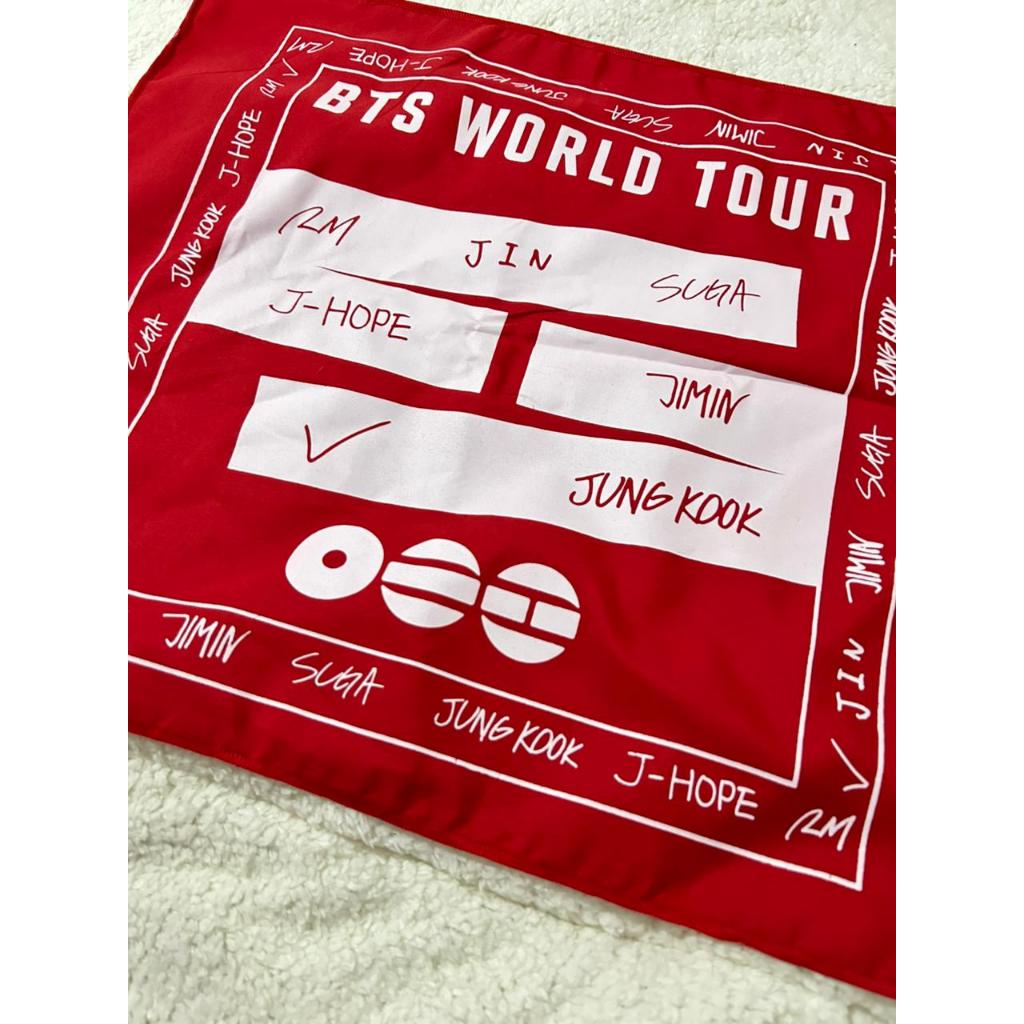 Lenço Bandana BTS Arirang World Tour Vermelha/ Lilás Estampa Integrantes Army