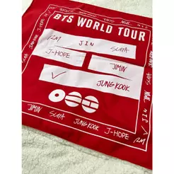 Lenço Bandana BTS Arirang World Tour Vermelha/ Lilás Estampa Integrantes Army
