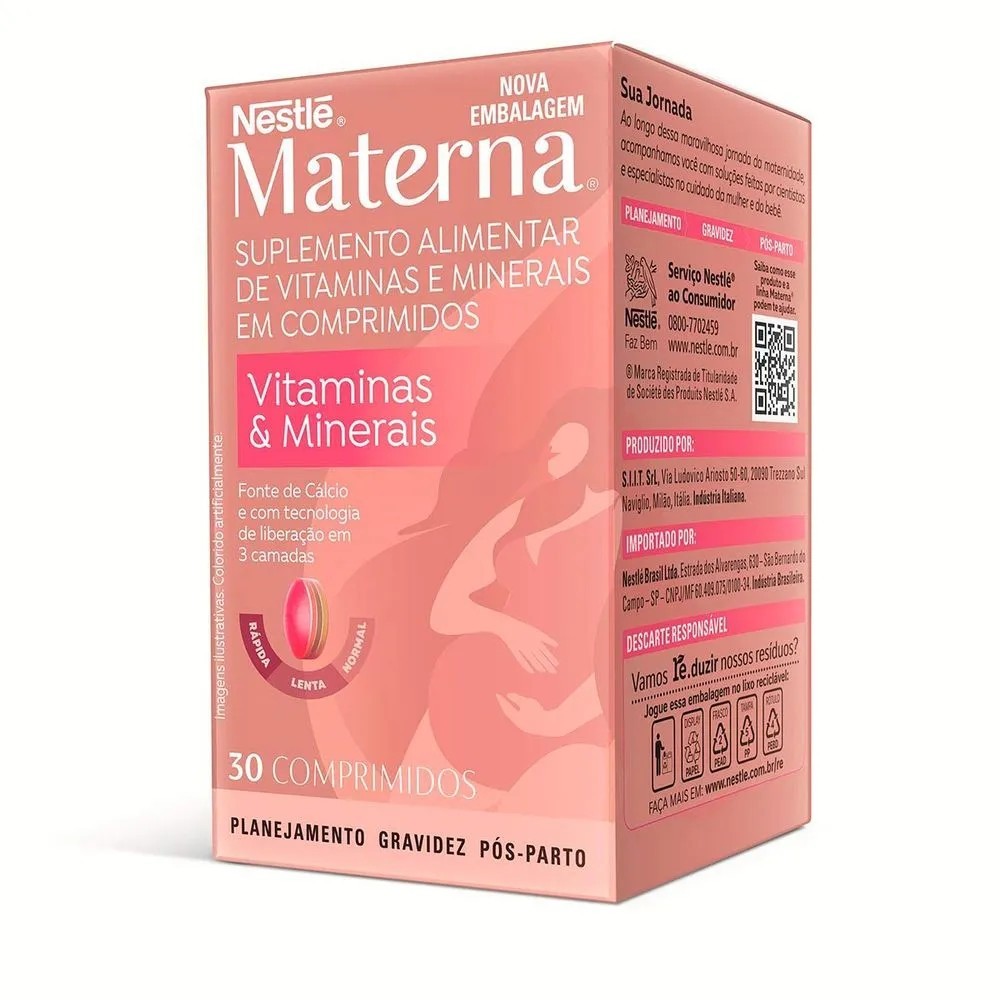 Materna Vitaminas Minerais 30 cápsulas