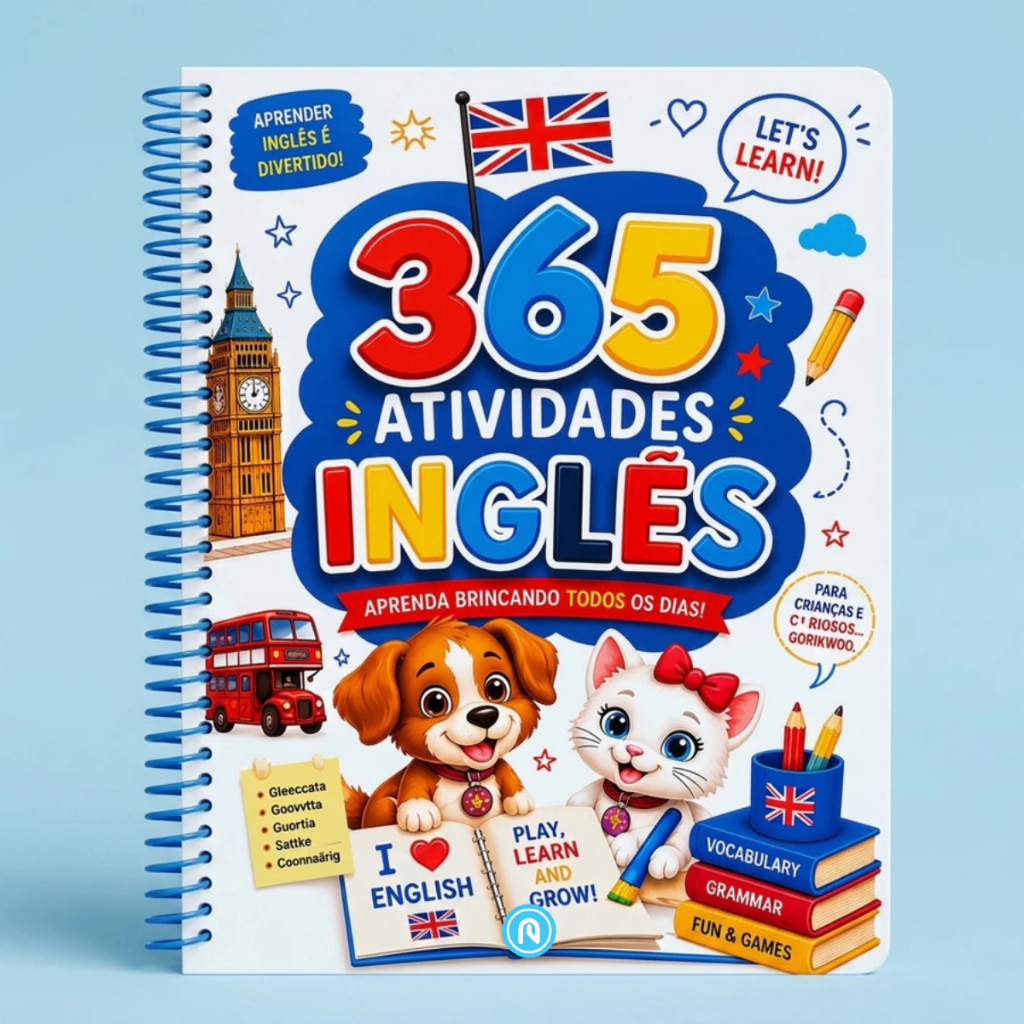 365 Atividades Educativas de Inglês Livro Infantil Aprendizagem Bilíngue Crianças Espiral