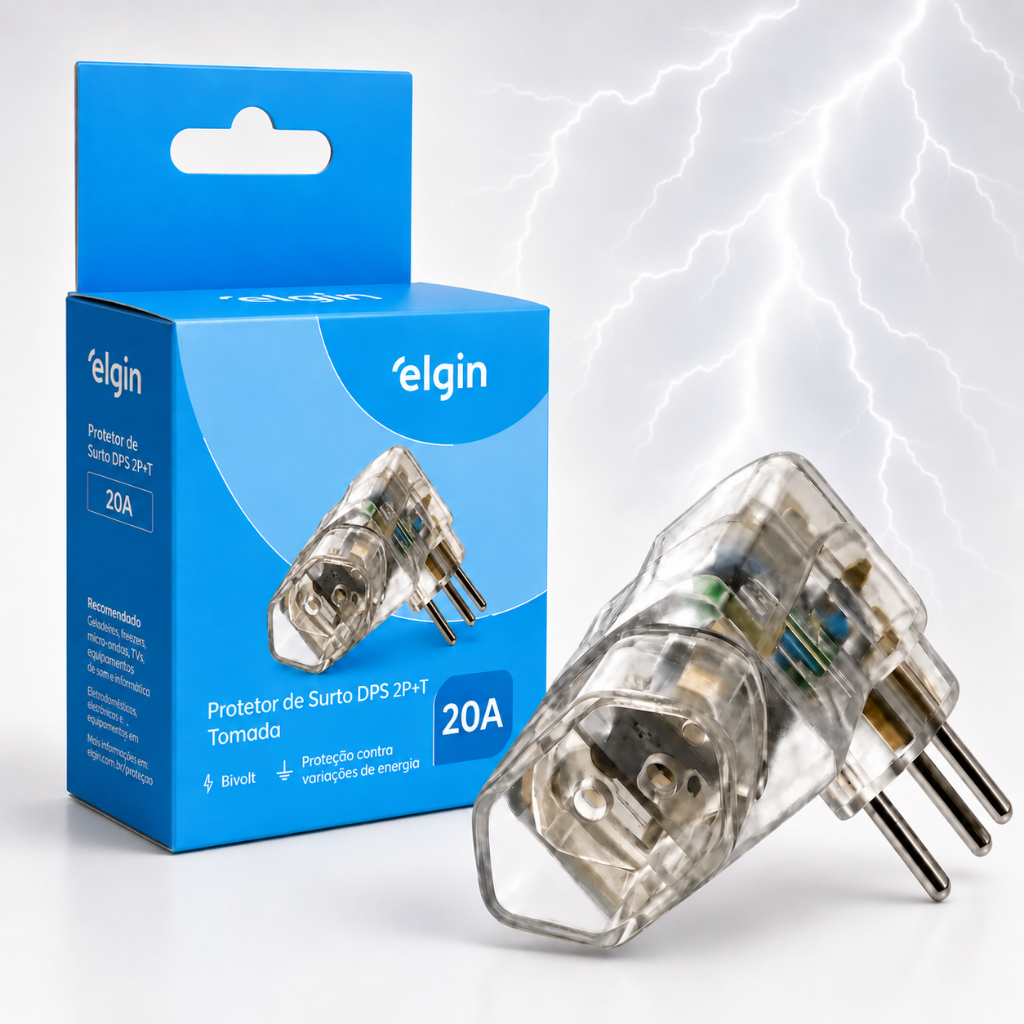 Protetor Contra Raio - Surto 1 Tomada – 20A Luz Indicativa 110/220V