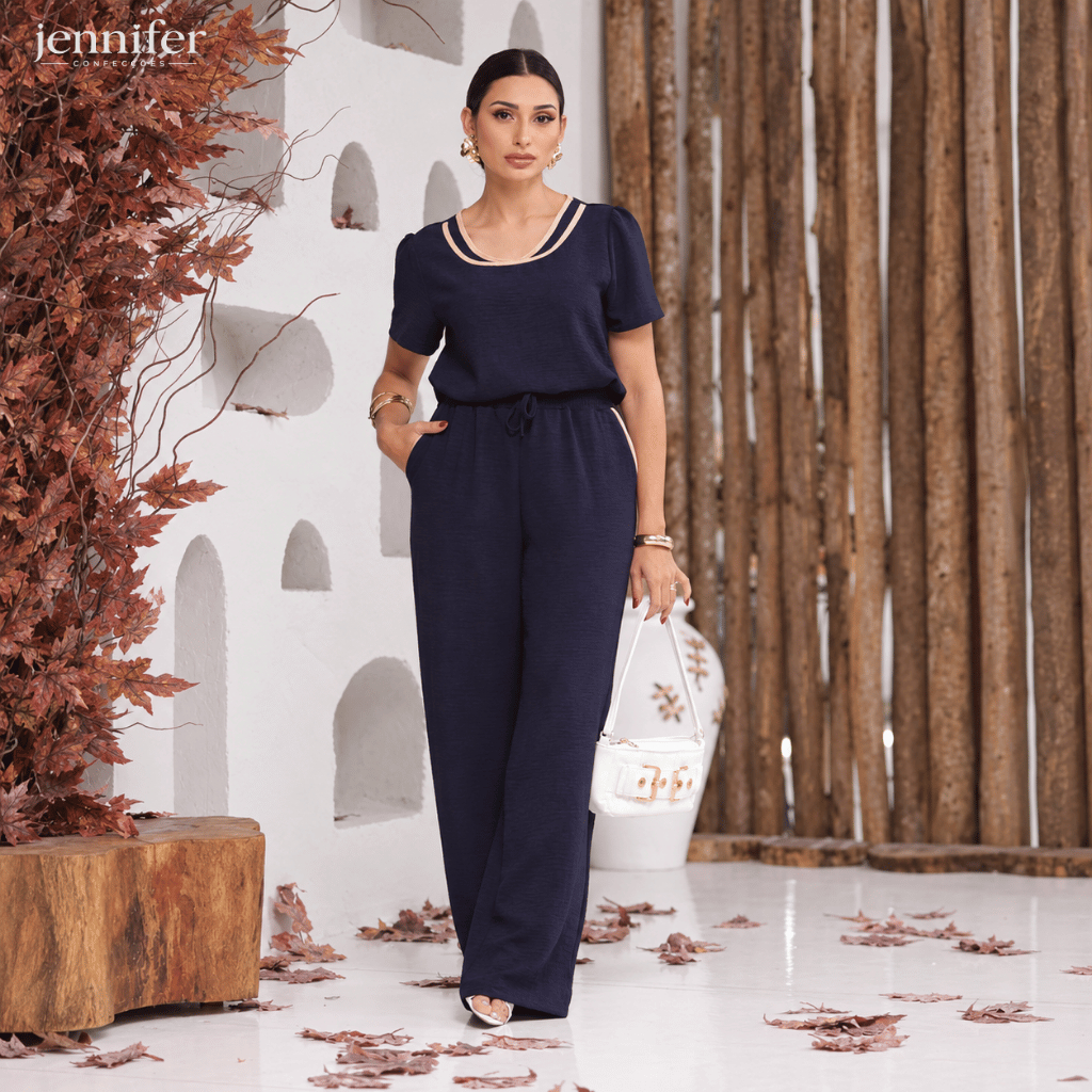 Conjunto Duna com Elástico Elegante Feminino - BELLA