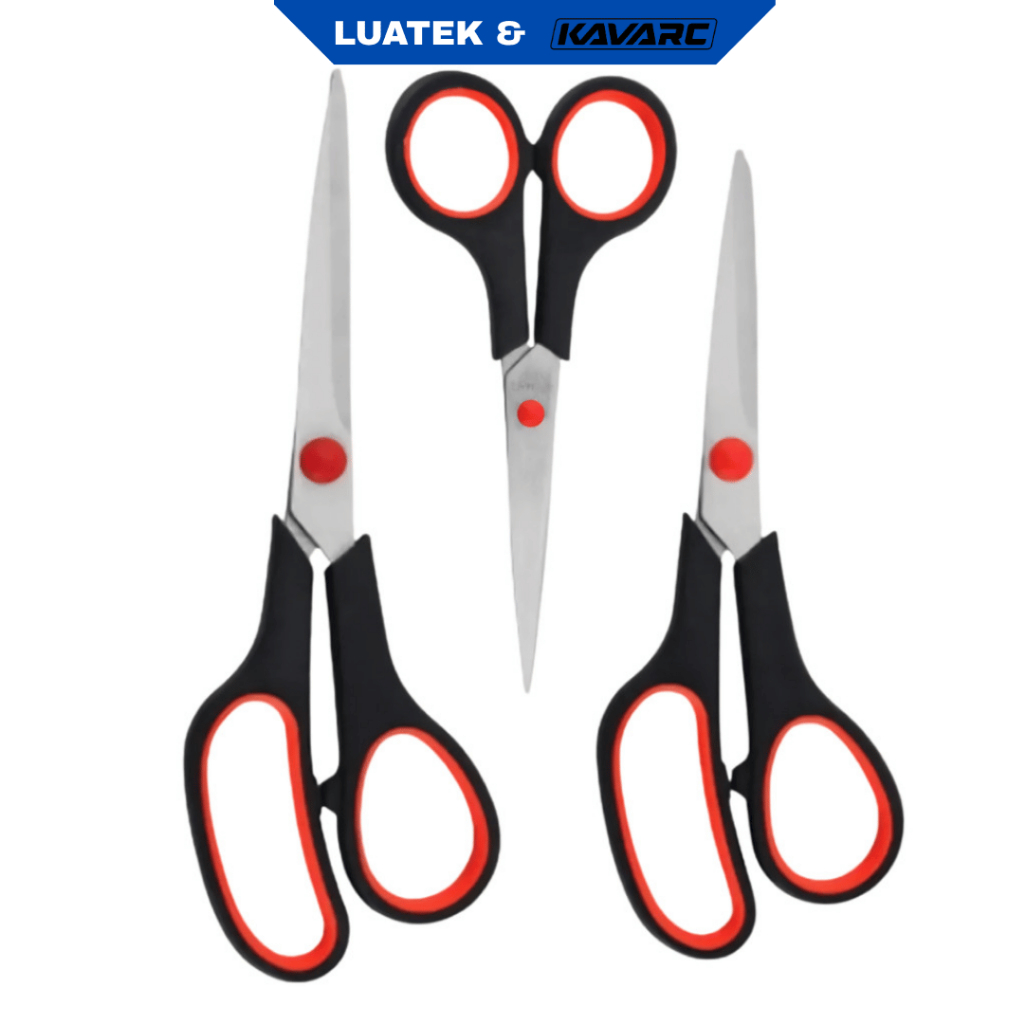 Kit 3 Tesouras Profissionais Multiuso 5.5/7.5/8.5" Luatek Costura Artesanato Domestico