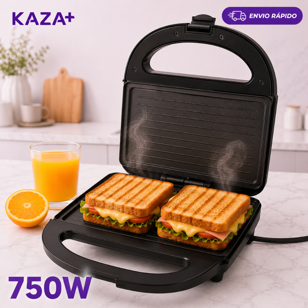 Sanduicheira Multifuncional Elétrica 110V Ou 220V Grill Antiaderente 750 Watts Chapa Inteira