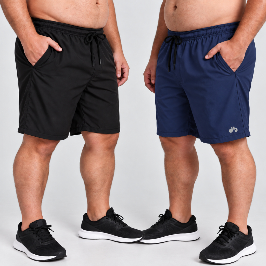Kit 2 Bermuda Masculino com Elastano Plus Size Academia Esporte Treino Shorts Praia Básico Liso