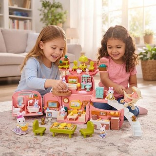 Coleção Casinha Feliz Brinquedos de Boneca Miniaturas Cenários Colecionáveis Zoop Toys