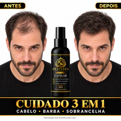 Bravenza Essence Tônico Capilar Unissex Cresce Cabelo Barba Bigode Cavanhaque Preenche Falhas e